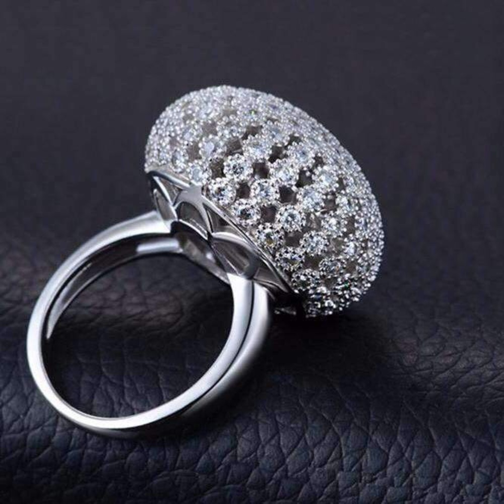 Oversized cubic zirconia cocktail ring